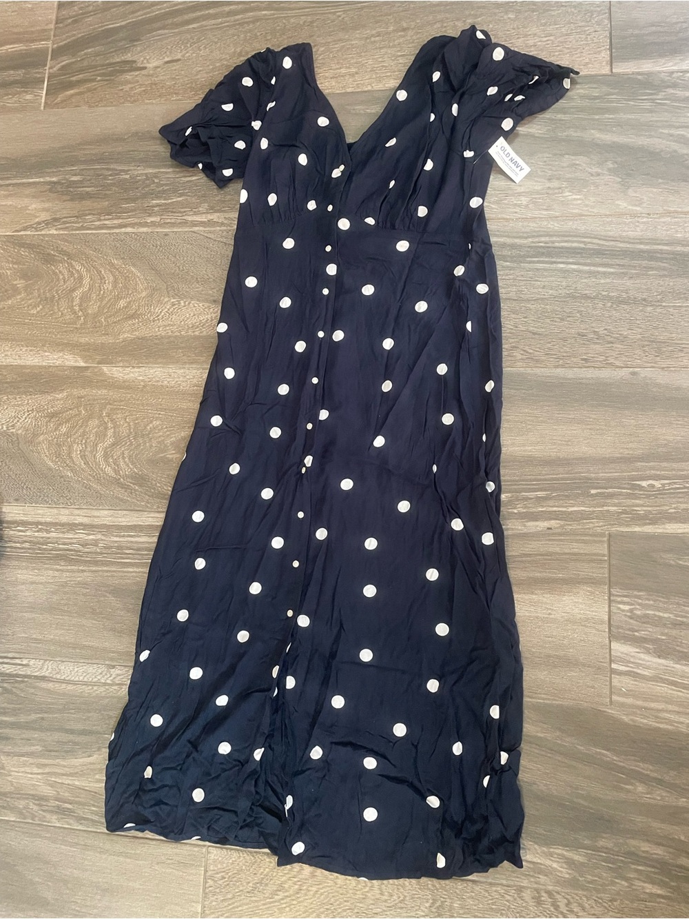 Old Navy Navy Blue Polka Dot Midi Dress